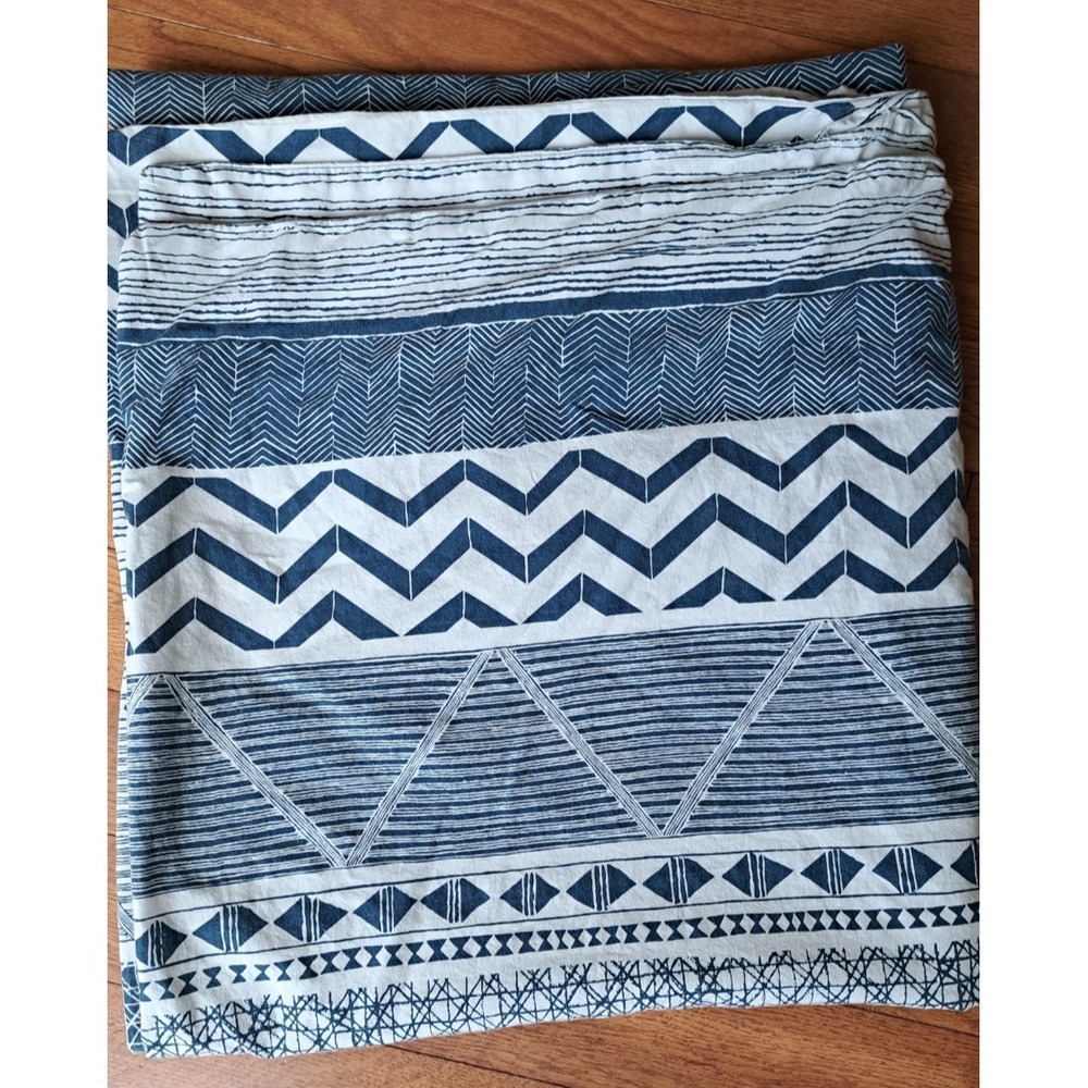 Ikea 100% Cotton Geometric Print Duvet Cover Plastic Snaps Closure Queen